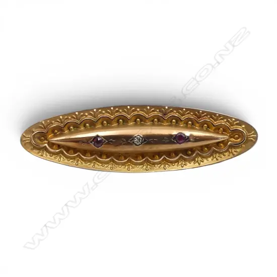 9CT BROOCH W.40mm 2.5gms