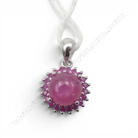 SILVER STAR RUBY PENDANT