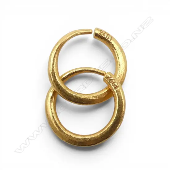 PR 24CT SMALL HOOP EARRINGS 12mm dia 2.5gms EX FINGERS JEWELLERY AUCKLAND