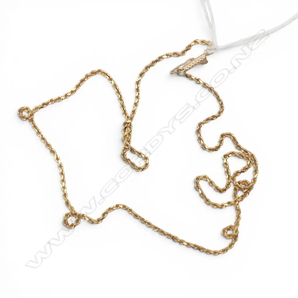 14ct GOLD ROPE LINK NECK CHAIN L.460mm. 5gms. Image 1++