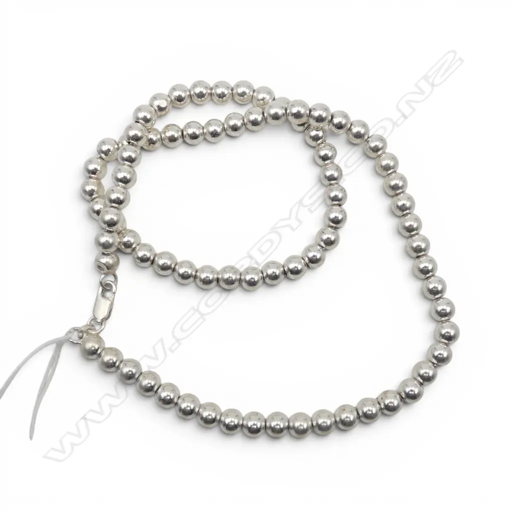 STG SILVER ball BEAD NECKLACE L.440mm Image 1++