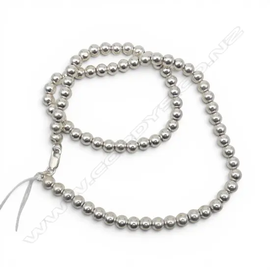 STG SILVER ball BEAD NECKLACE L.440mm
