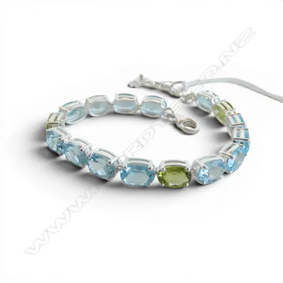 SILVER PERIDOT & BLUE TOPAZ BRACELET