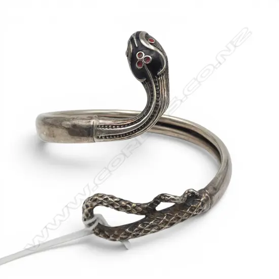 SILVER AND ENAMEL SNAKE BANGLE 13.34gms