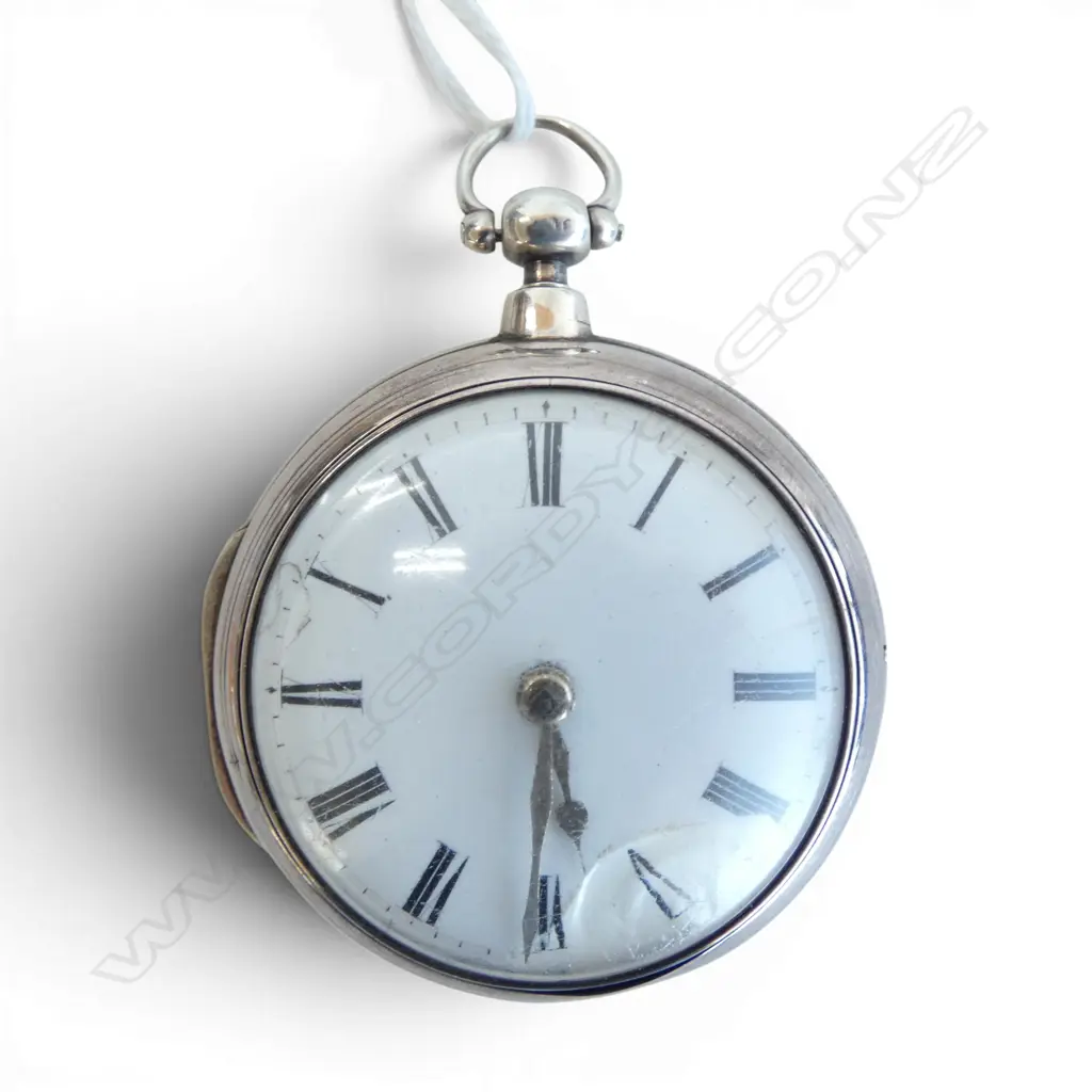STG SILVER CASED SILVER POCKET WATCH, case hallmarked, John Petrie New Deer, Aberdeen, face repair to numeral V Image 1++