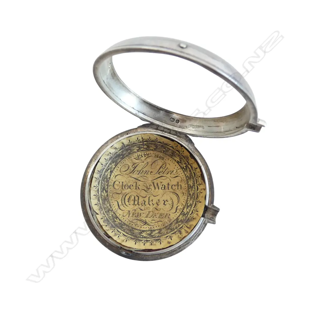 STG SILVER CASED SILVER POCKET WATCH, case hallmarked, John Petrie New Deer, Aberdeen, face repair to numeral V Image 1++