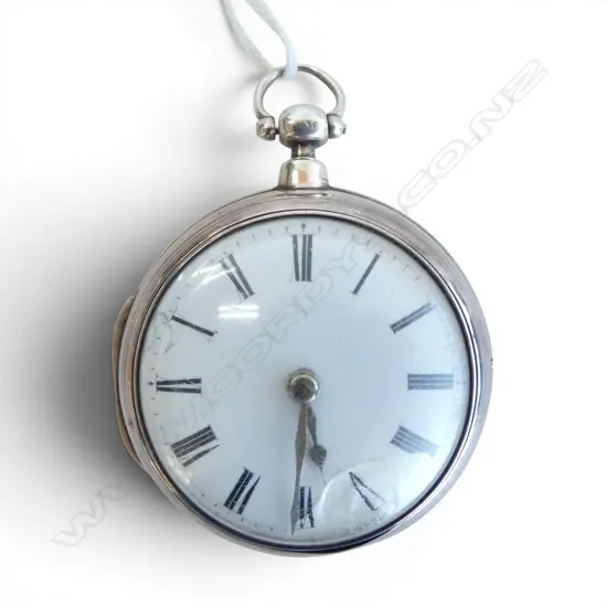STG SILVER CASED SILVER POCKET WATCH, case hallmarked, John Petrie New Deer, Aberdeen, face repair to numeral V