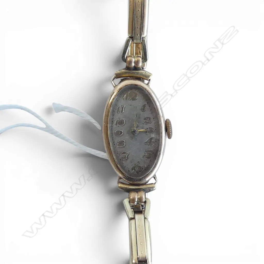 ANTIQUE 9ct WRIST WATCH (GP STRAP) Image 1++