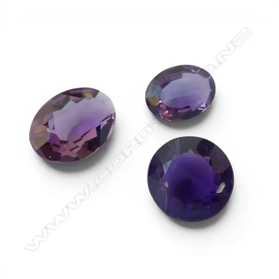 3 AMETHYST; 2 OVAL, 1 ROUND