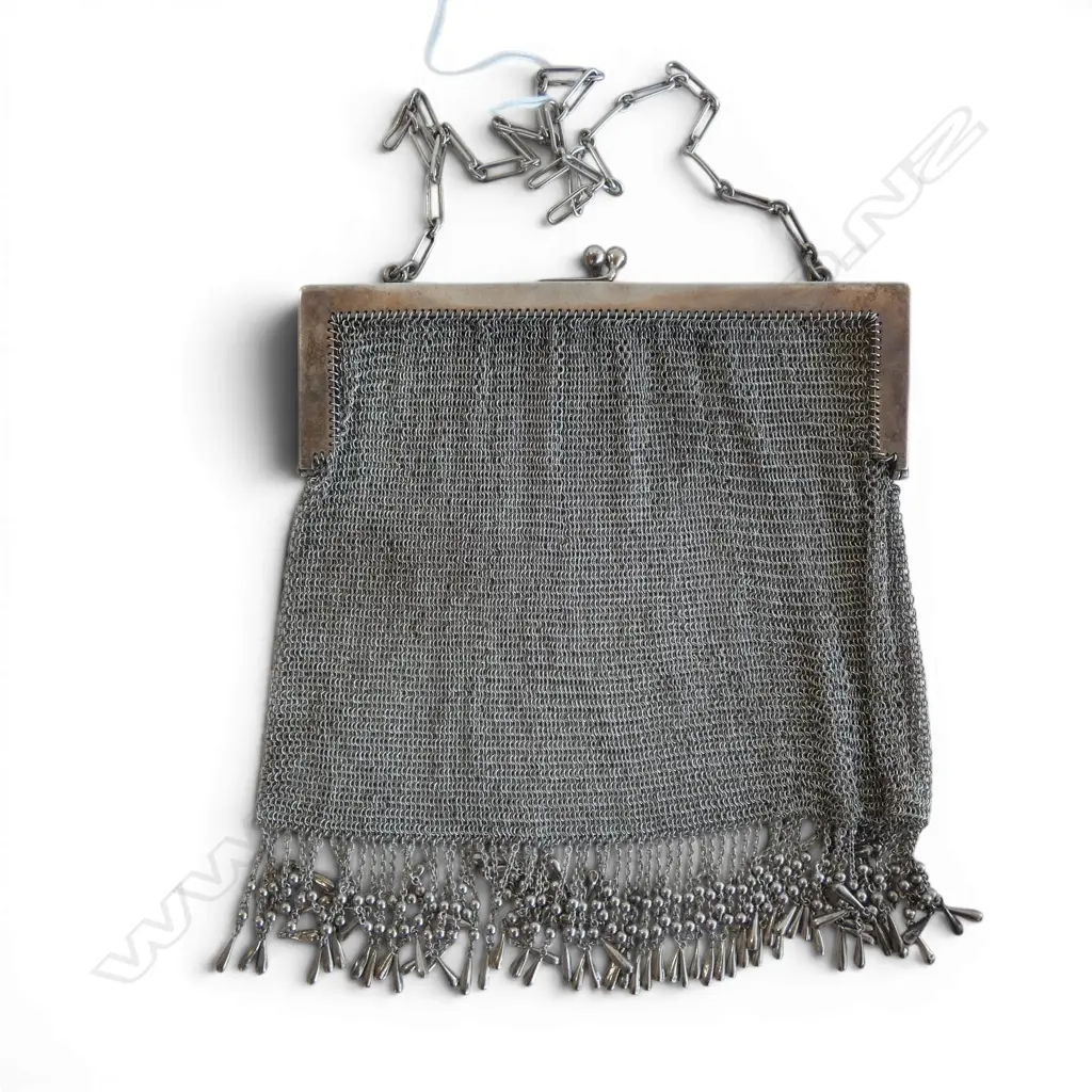 STERLING SILVER MESH PURSE 260gms Image 1++