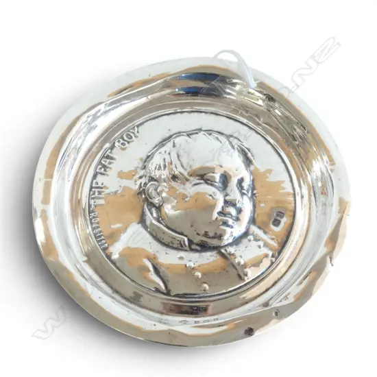 STG SILVER DISH 'THE FAT BOY' 115mm dia B'HAM 1906 77gms, WEIGHTED - FAULTS