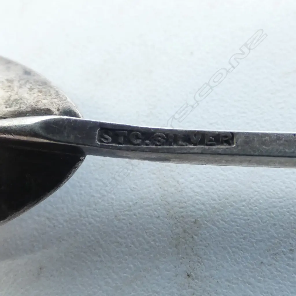 AUSTRALIAN ARTS & CRAFTS SILVER TEASPOON, marked SARGISONS HOBART & 2 decorative plated teasoons Image 1++
