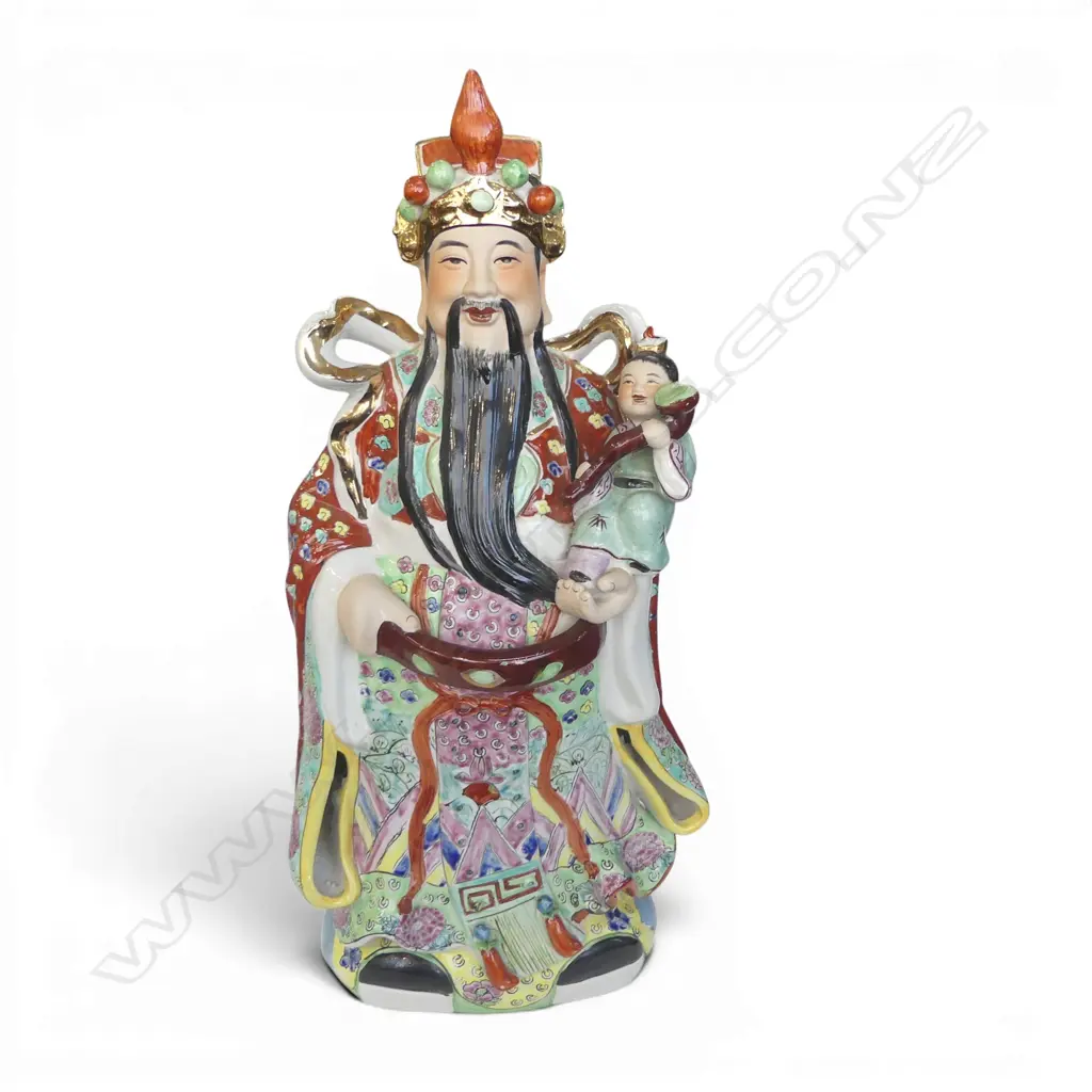 ORIENTAL CERAMIC FIGURE H.650mm (HEAD PIECE REPAIRED) Image 1++
