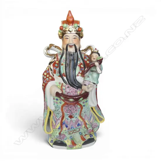 ORIENTAL CERAMIC FIGURE H.650mm (HEAD PIECE REPAIRED)