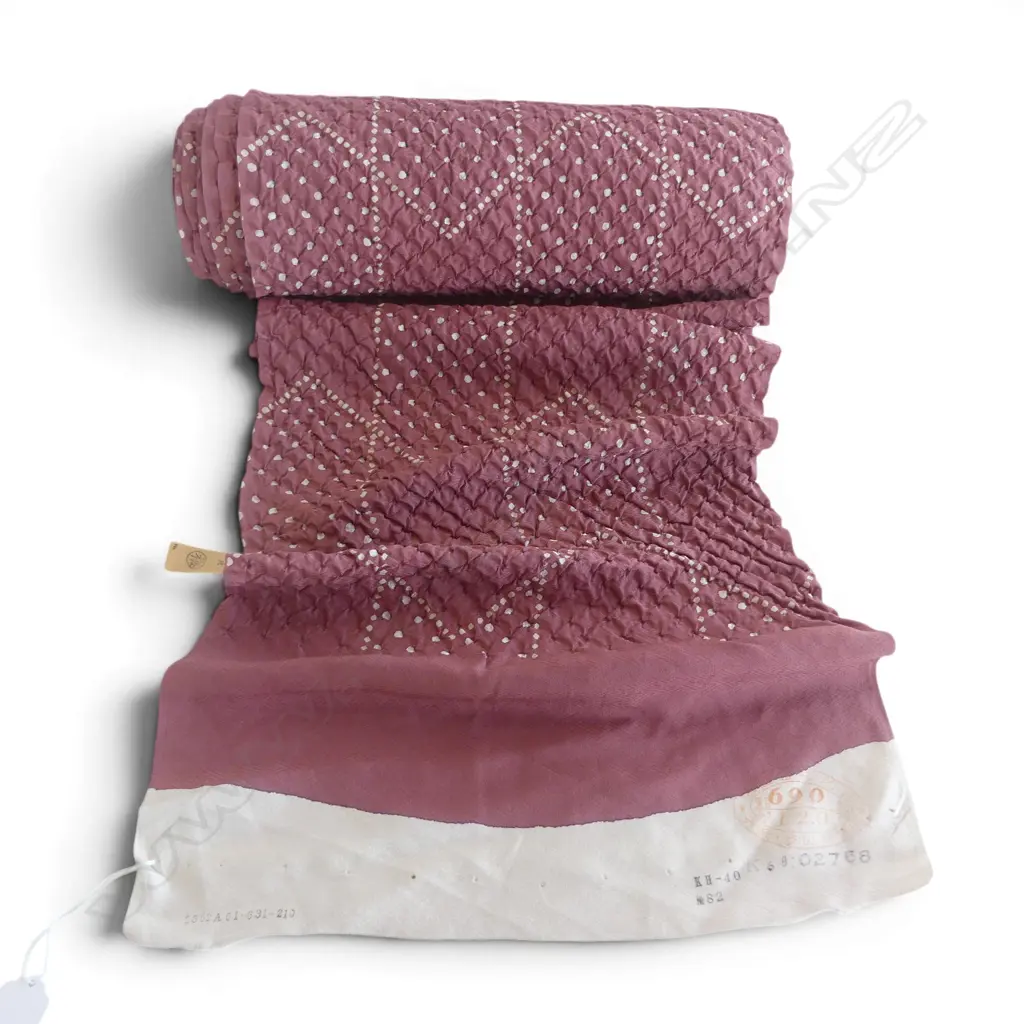 Unused 1980's NISHIJIN TEXTILE (Kyoto) JAPANESE textured plum SILK ROLL L.12M W.370mm. New old stock Image 1++