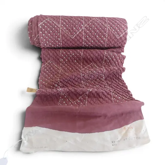 Unused 1980's NISHIJIN TEXTILE (Kyoto) JAPANESE textured plum SILK ROLL L.12M W.370mm. New old stock