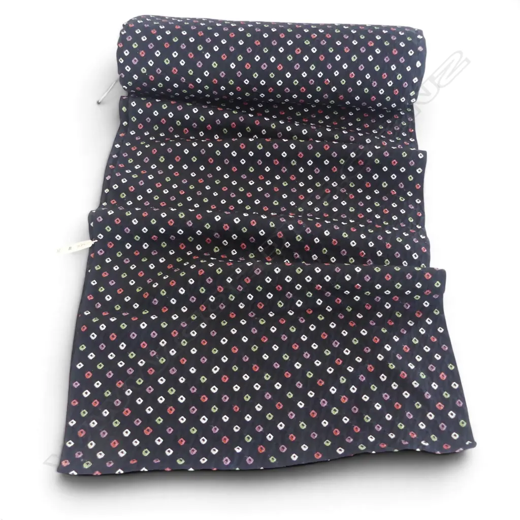 Unused 1980's NISHIJIN TEXTILE (Kyoto) JAPANESE repeating geometric pat. SILK ROLL L.12M W.370mm. New old stock Image 1++