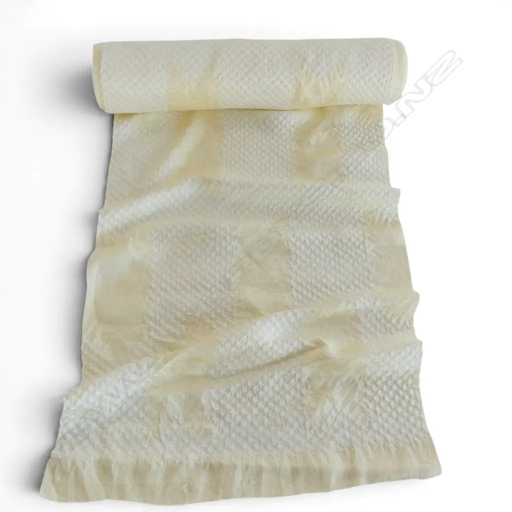 Unused 1980's NISHIJIN TEXTILE (Kyoto) JAPANESE textured SILK ROLL L.12M W.370mm. New old stock Image 1++