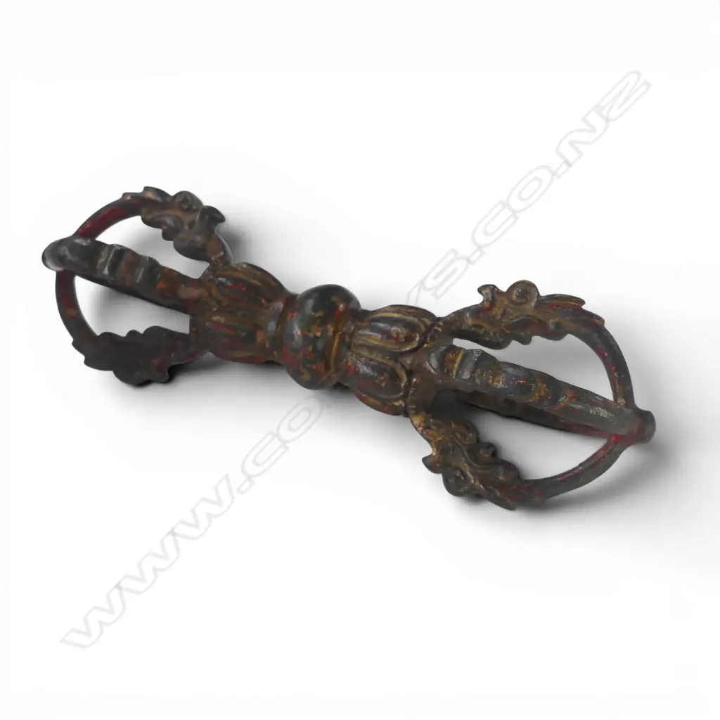 ORIENTAL GILT METAL VAJRA DORJE L.160mm Image 1++