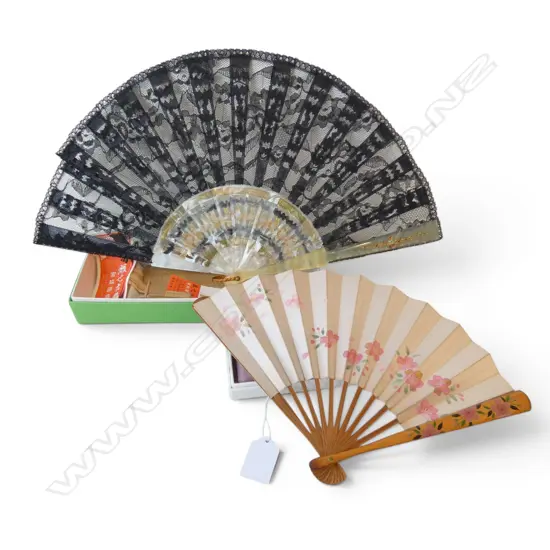 2 ORIENTAL FANS, BOXED