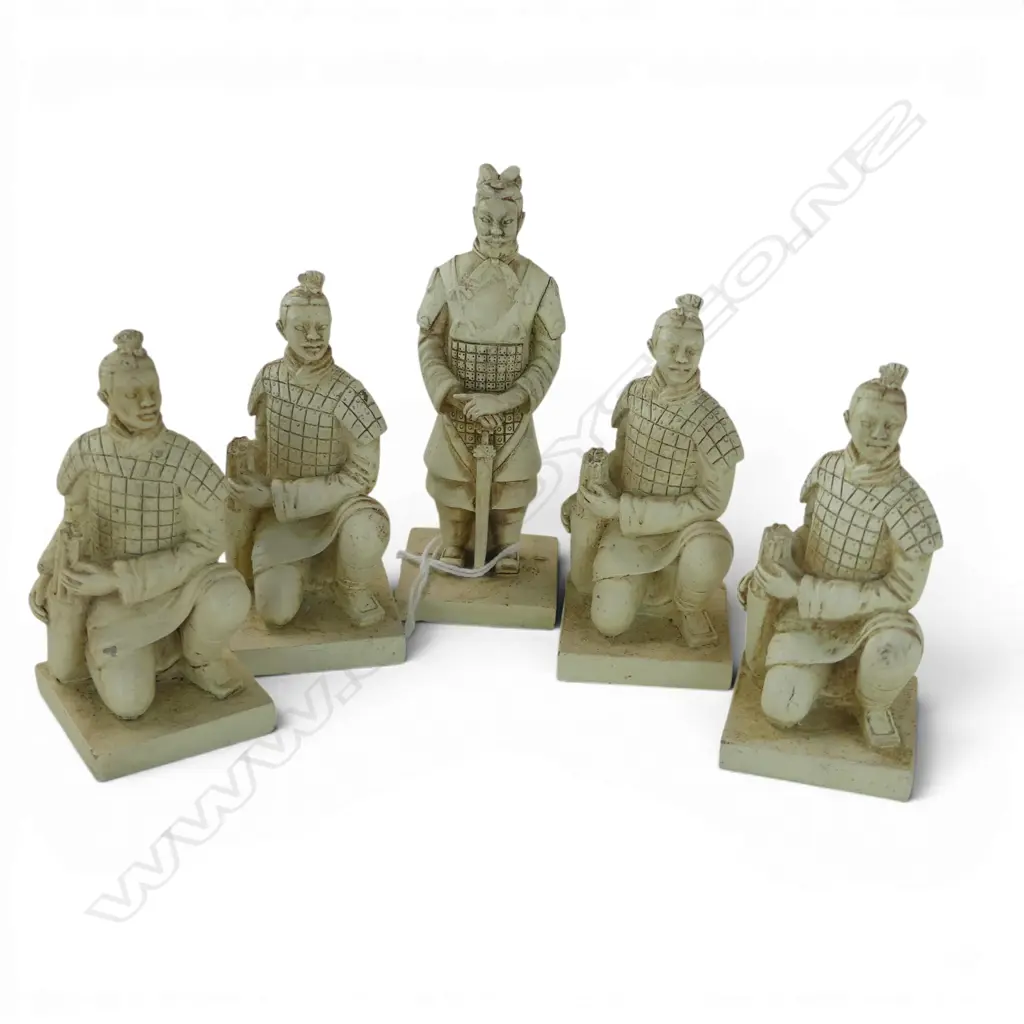 5 MINIATURE RESIN MODELS of CHINESE TERRACOTTA WARRIORS Image 1++