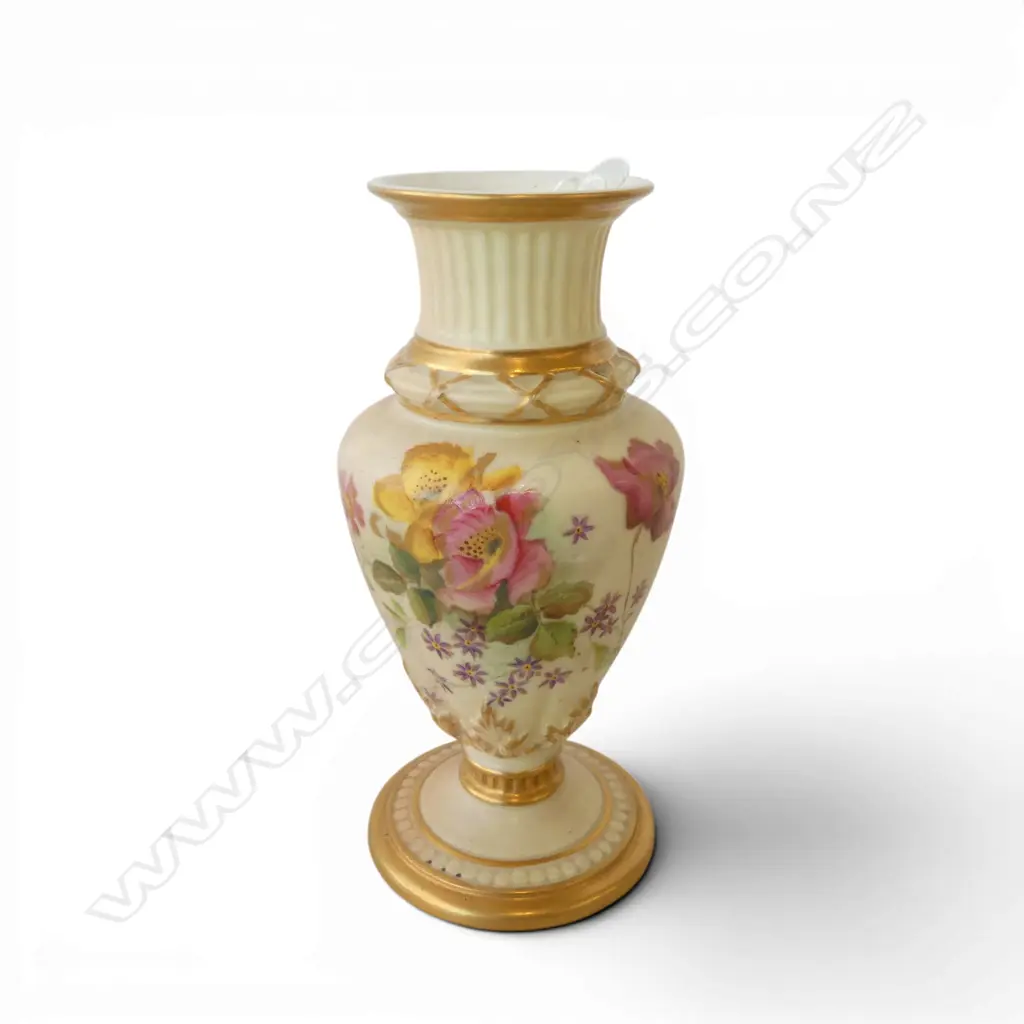 SML ROYAL WORCESTER HANDPAINTED VASE, H.140mm Image 1++