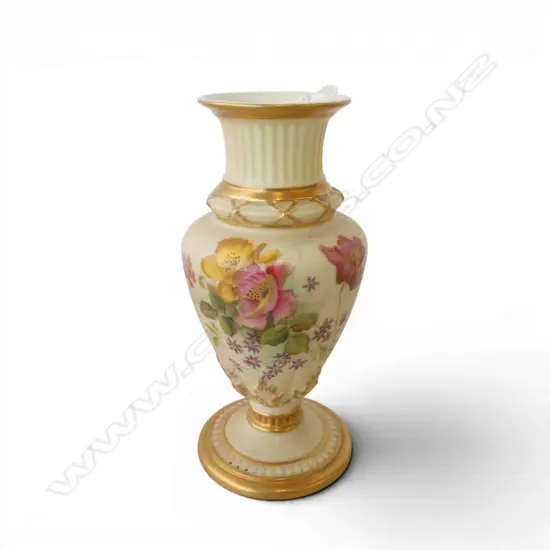 SML ROYAL WORCESTER HANDPAINTED VASE, H.140mm