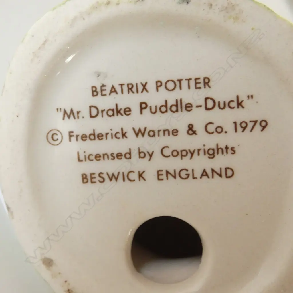 BESWICK BEATRIX POTTER 'Mr Drake Puddle Duck' H.80, brown backstamp 1948-1972 Image 1++
