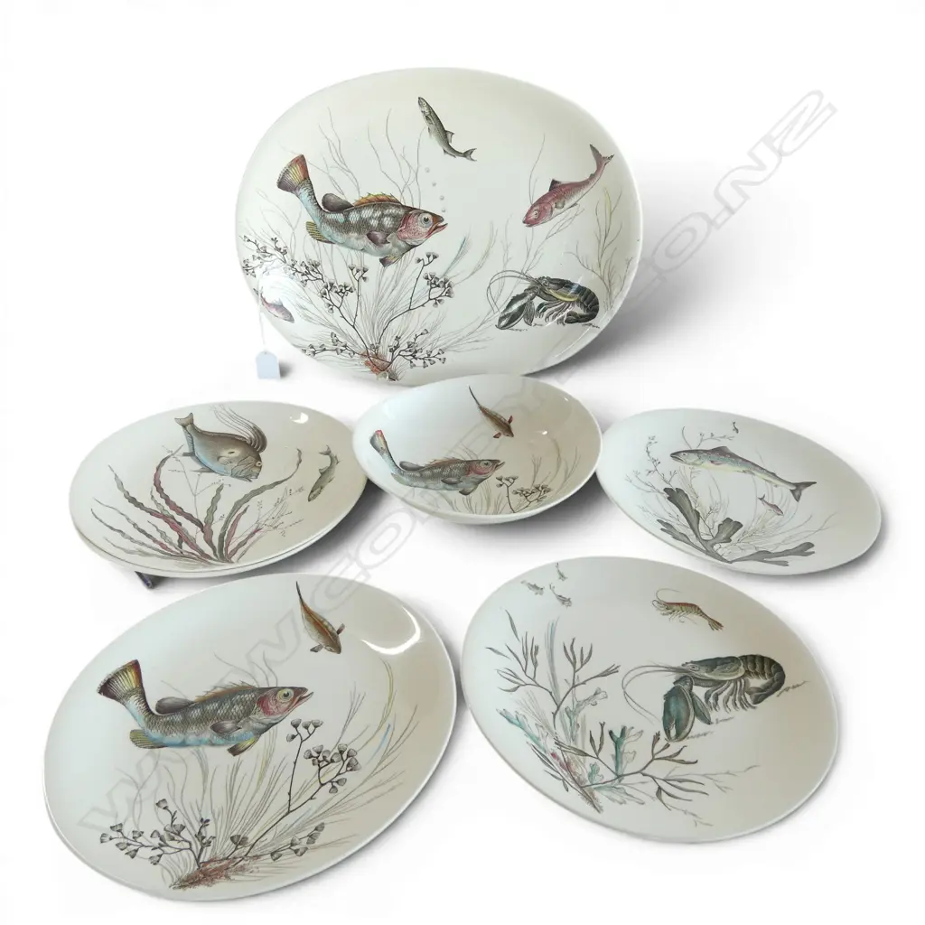 7 PCES JOHNSON BROS FISH CHINA W.420mm Image 1++