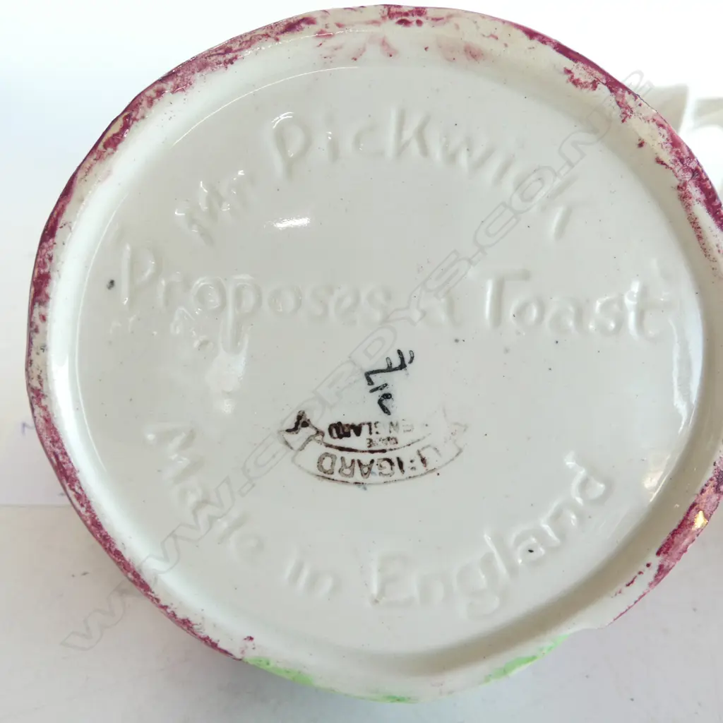 2 VINTAGE TEAPOTS; MR PICKWICK & CARAVAN chip to lid rim Image 1++