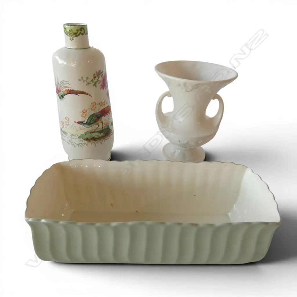 3 VASES; SPODE MANTLE VASE, 'DIANA' URN & ROYAL WINTON hairline to spout H.280mm Image 1++