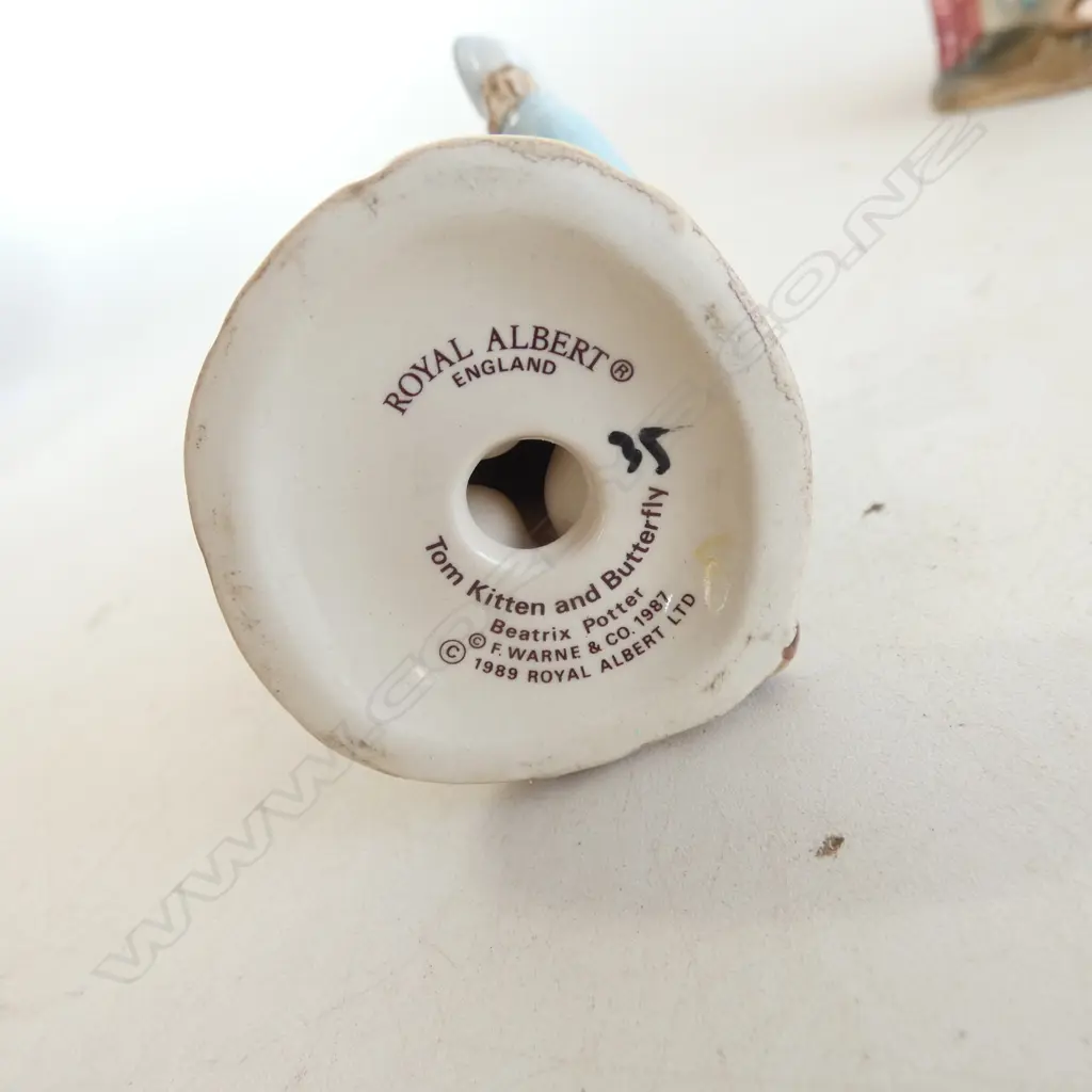 2 ROYAL ALBERT BEATRIX POTTER FIGS; 'Little Pig Robinson Spying' brown crown backstamp, H.90mm & 'Tom Kitten', H.80mm Image 1++