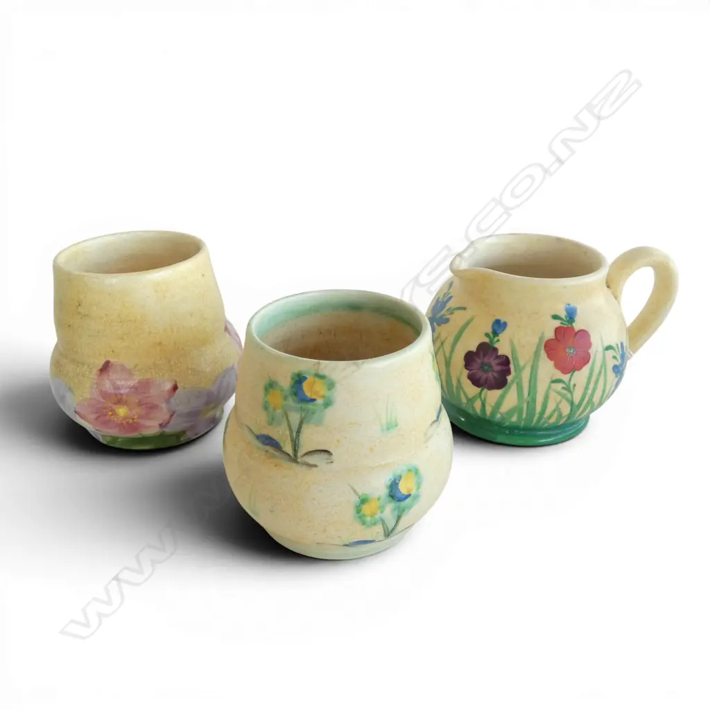 3 RADFORD FLORAL VASES H.110mm Image 1++