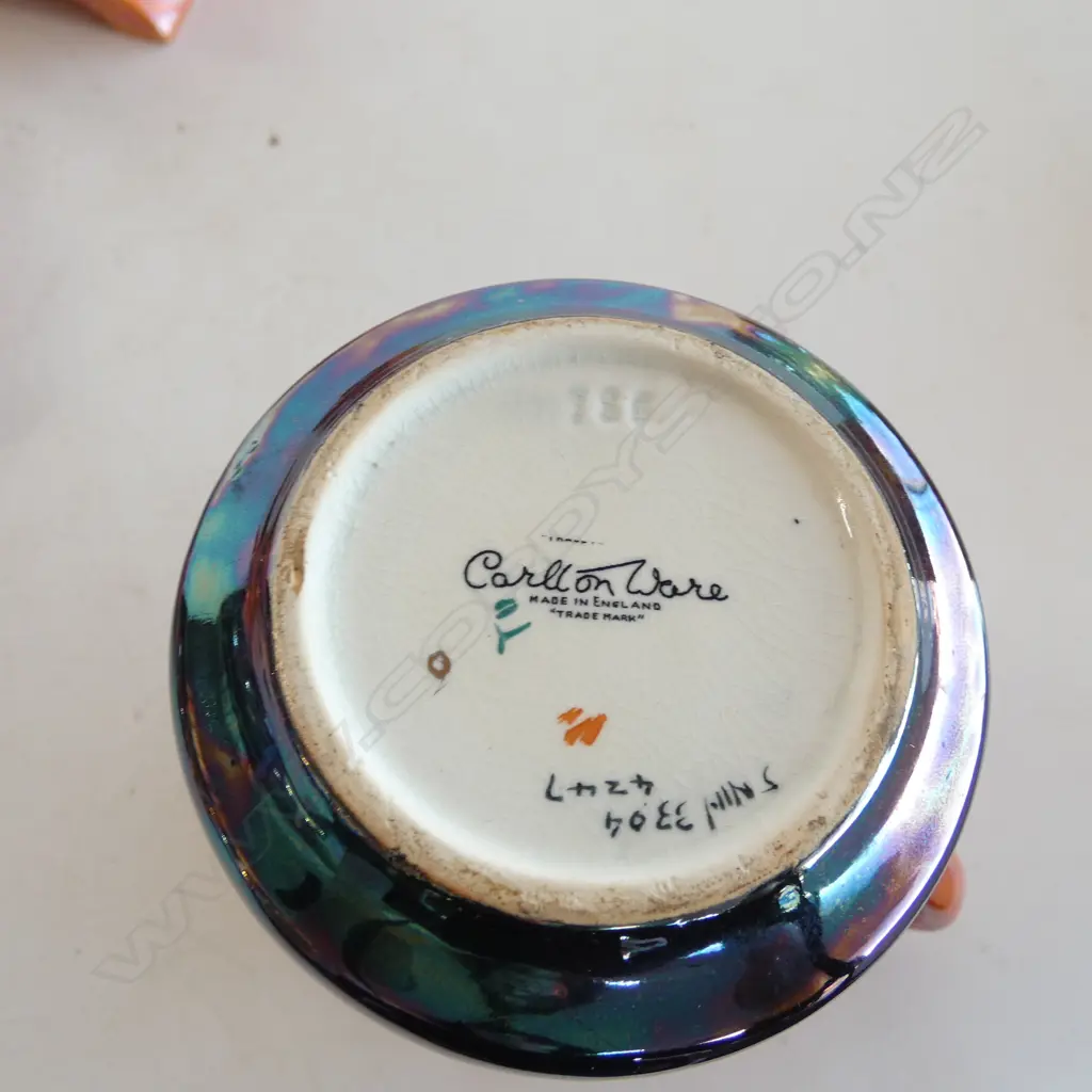 4PCS ORANGE LUSTER CARLTONWARE CHINA BOWL DIA230MM JUG H130MM DISH L160MM & LIDDED BOWL L130MM Image 1++