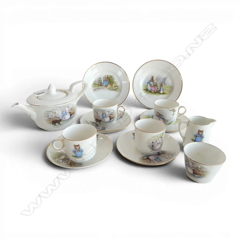 VINTAGE GRIMWADES PETER RABBIT NURSERY TEASET, TEAPOT M/S 4xC/S 2xPlates Image 1++