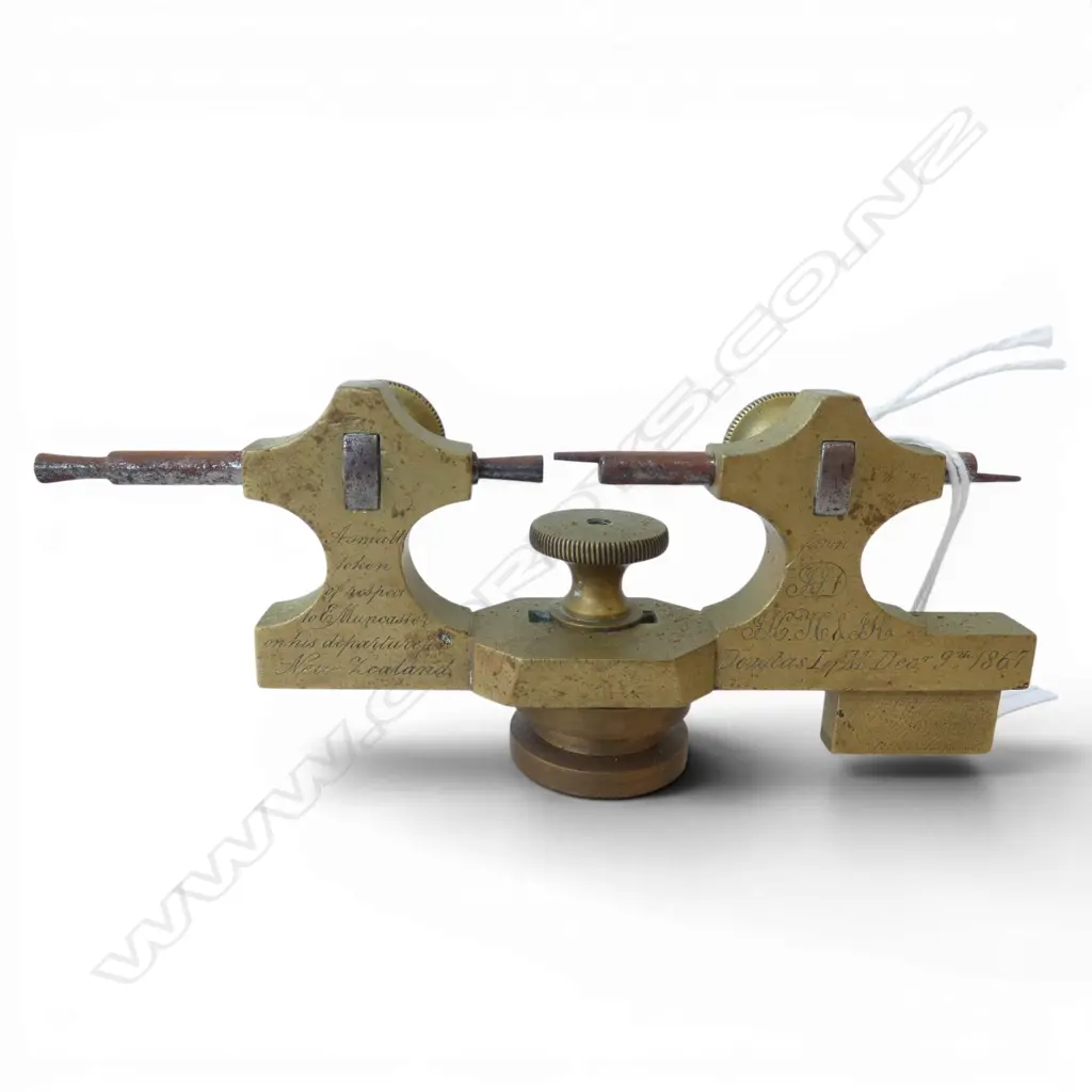 19thC brass watchmaker's Jacot tool, used for polishing tiny pivots on watch wheels. L.125mm Image 1++