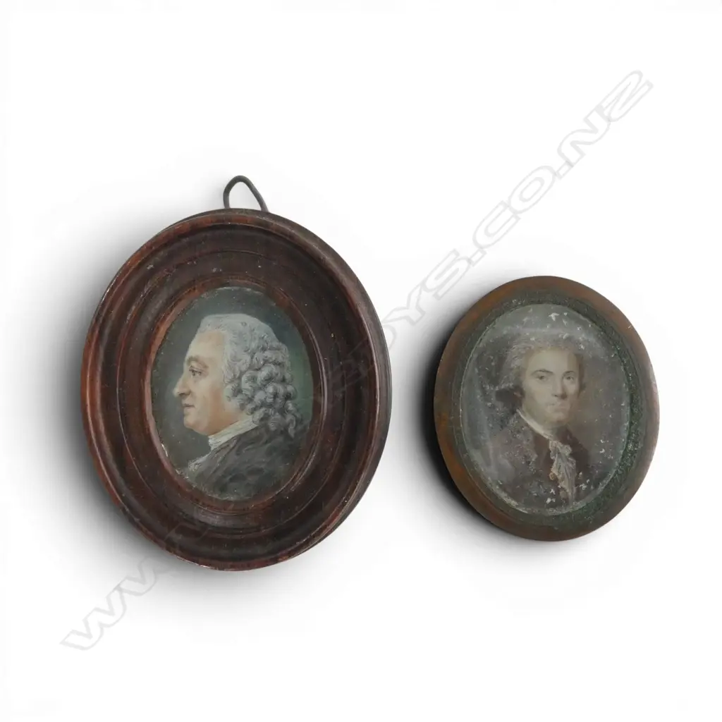 2 GEORGIAN MINIATURES larger H.70mm Image 1++