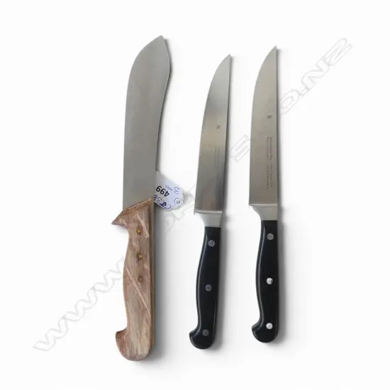 2 WMF KITCHEN KNIVES + OTHER 
