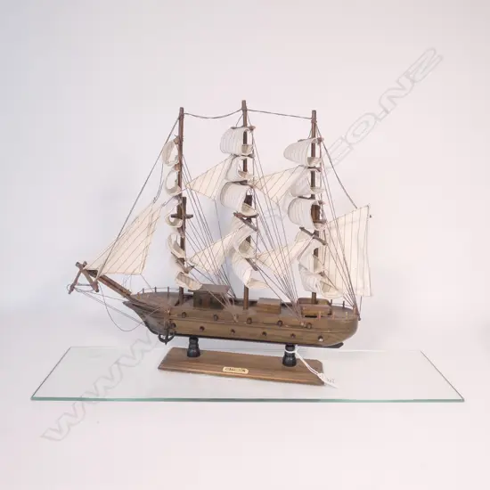 SAIL BOAT MODEL ON GLASS BASE 600x150x380mm
