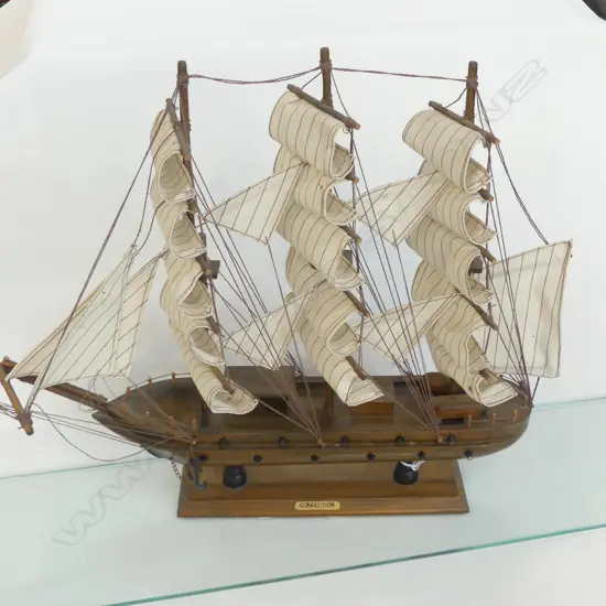 SAIL BOAT MODEL ON GLASS BASE 600x150x380mm