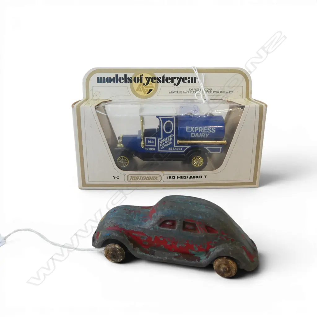 THE FIRST FUN HO! SEDAN #5 play worn + BOXED MATCHBOX OF YESTERYEAR 1922 FORD MODEL T Image 1++