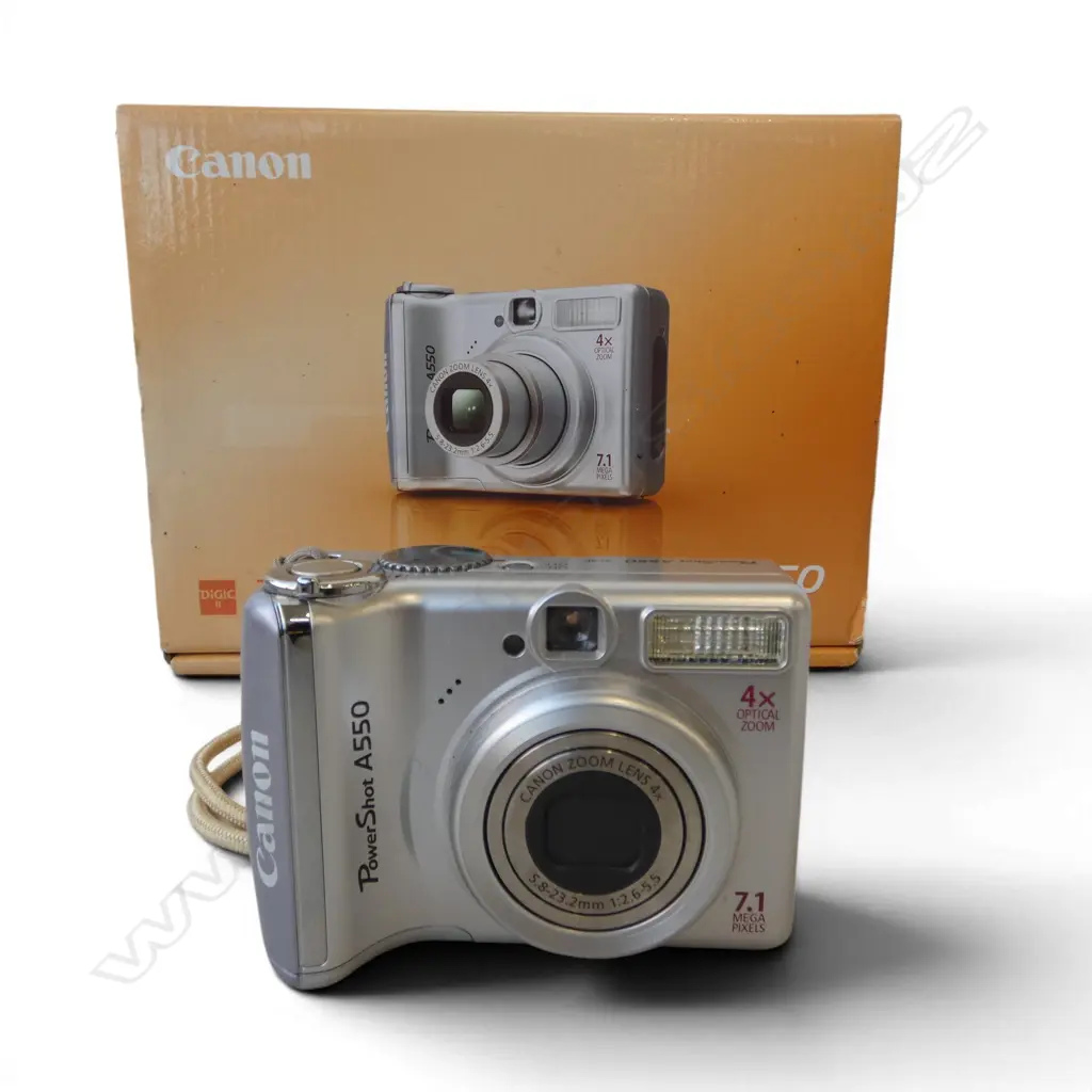 CANON DIGITAL A550 POWER SHOT CAMERA IN ORIGINAL BOX, WITH CARD, CHARGER, BATTERIES Image 1++
