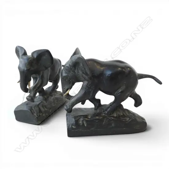 PR ELEPHANT BOOKENDS small faults around legs L.180mm