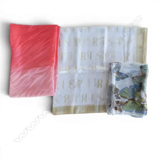3 SILK SCARFS: Paris etc