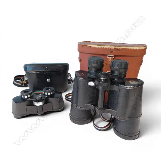 2 PRS BINOCULARS, CASED