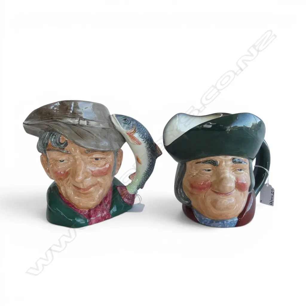 2 LARGE SIZE ROYAL DOULTON CHARACTER JUGS THE POACHER & JOHN PHILPOT H160MM Image 1++