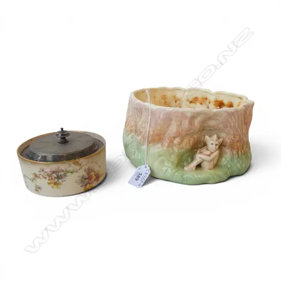 SYLVAC GOBLIN BUNNY BOWL faults Dia.200mm & ROYAL DOULTON CONTAINER 