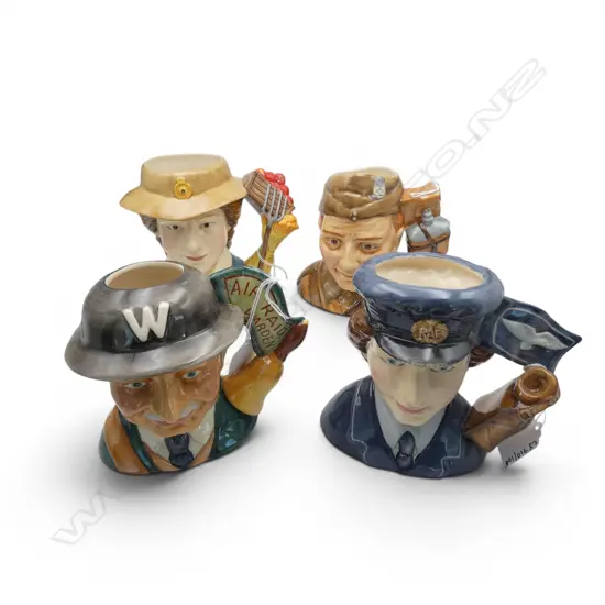 4 MEDIUM SIZE ROYAL DOULTON CHARACTER JUGS WW2 THEMES H140MM
