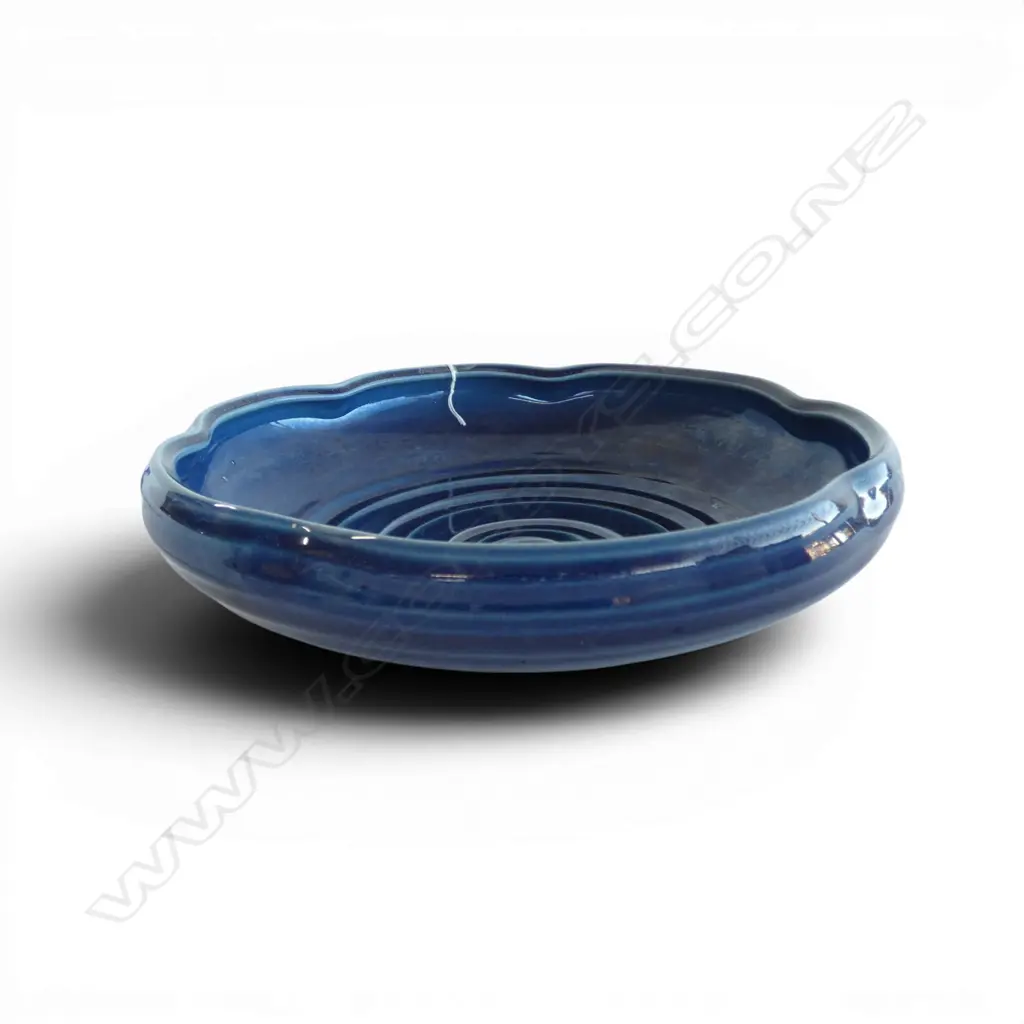 CERAMIC BOWL, BLUE GLAZE 295mm dia Image 1++