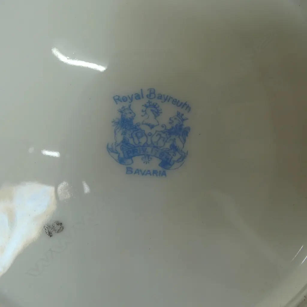 ASST. ROYAL BAYREUTH MUSICIAN PAT. TEA CHINA ; 4 TRIOS, 2 SUGARS & TEAPOT  Image 1++